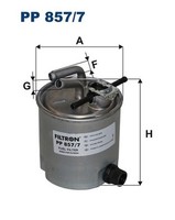 Kraftstofffilter Filtron Pp 857/7 Leitungsfilter FüR Navara Pathfinder R51 D40 3