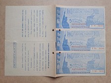 Pieghevole con 3 Biglietti Lotteria Pisa 1939 - 3° Legione Marinara - PNF