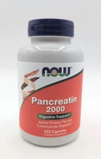 NOW Foods Pancreatin 2000 Digestive Enzymes, 250 Capsules