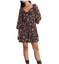 Madewell SIZE 8 Amalia Tiered Mini Dress Pampas Blooms Whimsigoth Dark Romantic