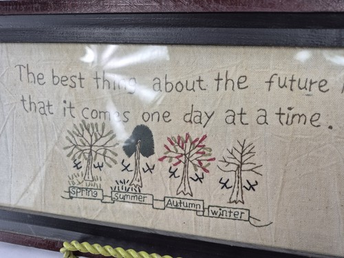Primitives Country Seasons Framed Sampler Cross Stitch Framed Future Trees - Picture 4 of 5