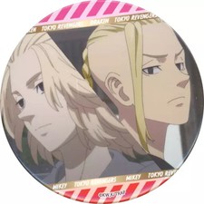 Badgespins Manjiro Sano Collar Gray & Ken Ryuguji Can Badge "Tokyo Revengers