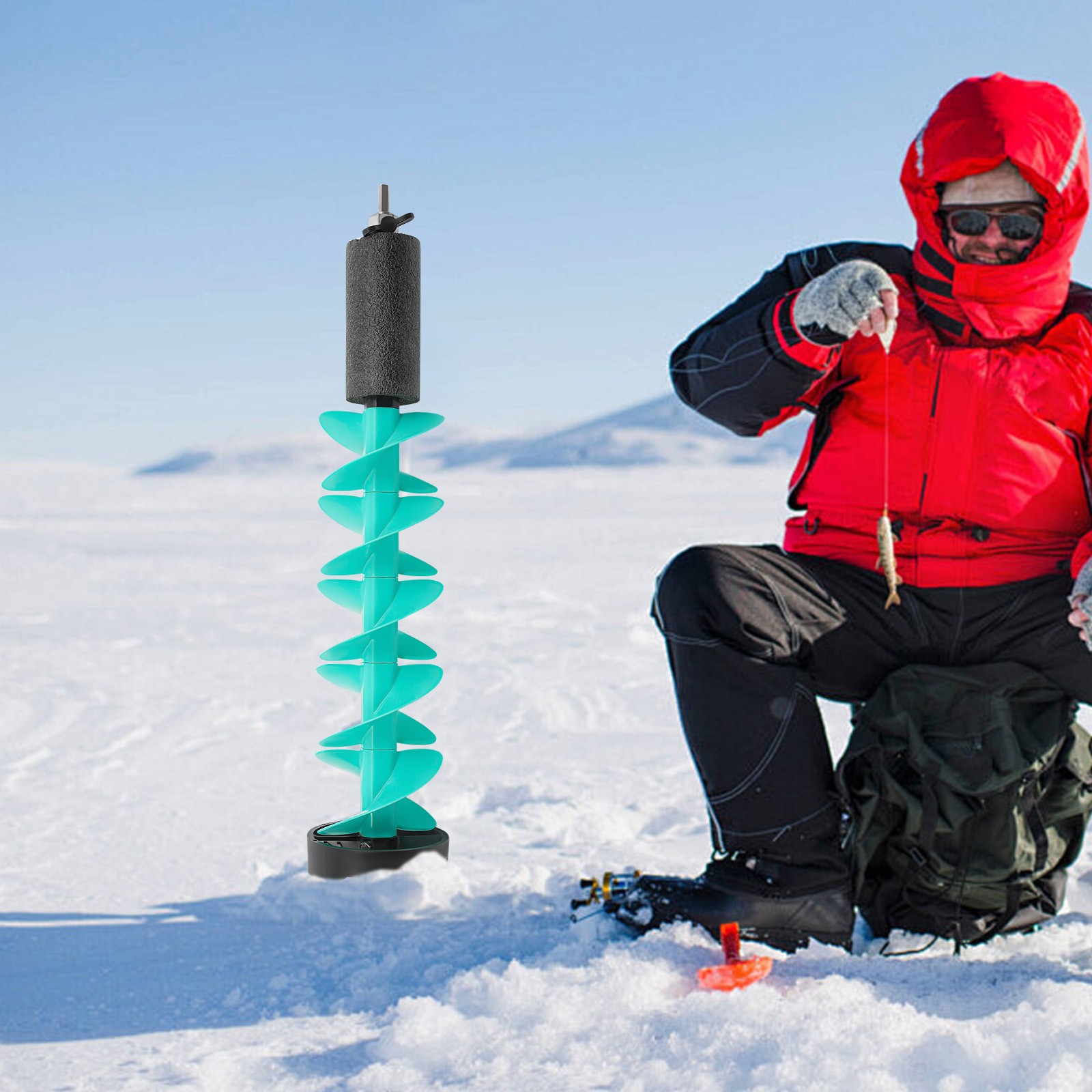 Ice Fishing Auger Ice Drill Auger for Fast Ice Drilling with Spiral Blade