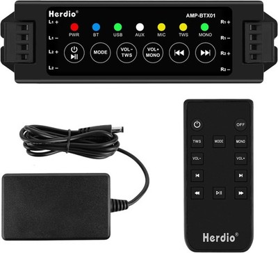 Herdio 4 Channel Bluetooth Amplifier with App and Remote Control for Speakers