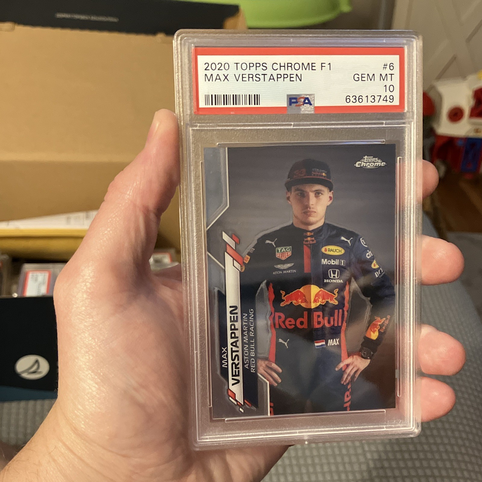 2020 Topps Chrome F1 Max Verstappen #6 PSA 10 GEM MINT Red Bull view 4