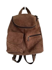 Le Donne Genuine Suede Leather Mini Backpack Brown