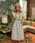 Vintage Barbie Doll Clone 1970’s Green Gingham DRESS ONLY No Doll