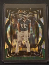 2024 Panini Select Jalen Carter #65 Black & Green Shock Prizm Eagles