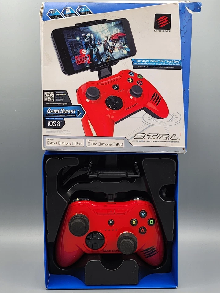 MAD CATZ C.T.R.L. Мобильный геймпад контроллер для iPhone iPod iPad w коробка красный - Изображение 2 из 3