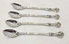 Vintage F B Rogers Silverplate French Rose Iced Tea Spoons 7 3/4"