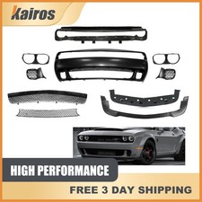 For 2015-2023 Dodge Challenger Hellcat Style Front Bumper Cover & Grille & Lip