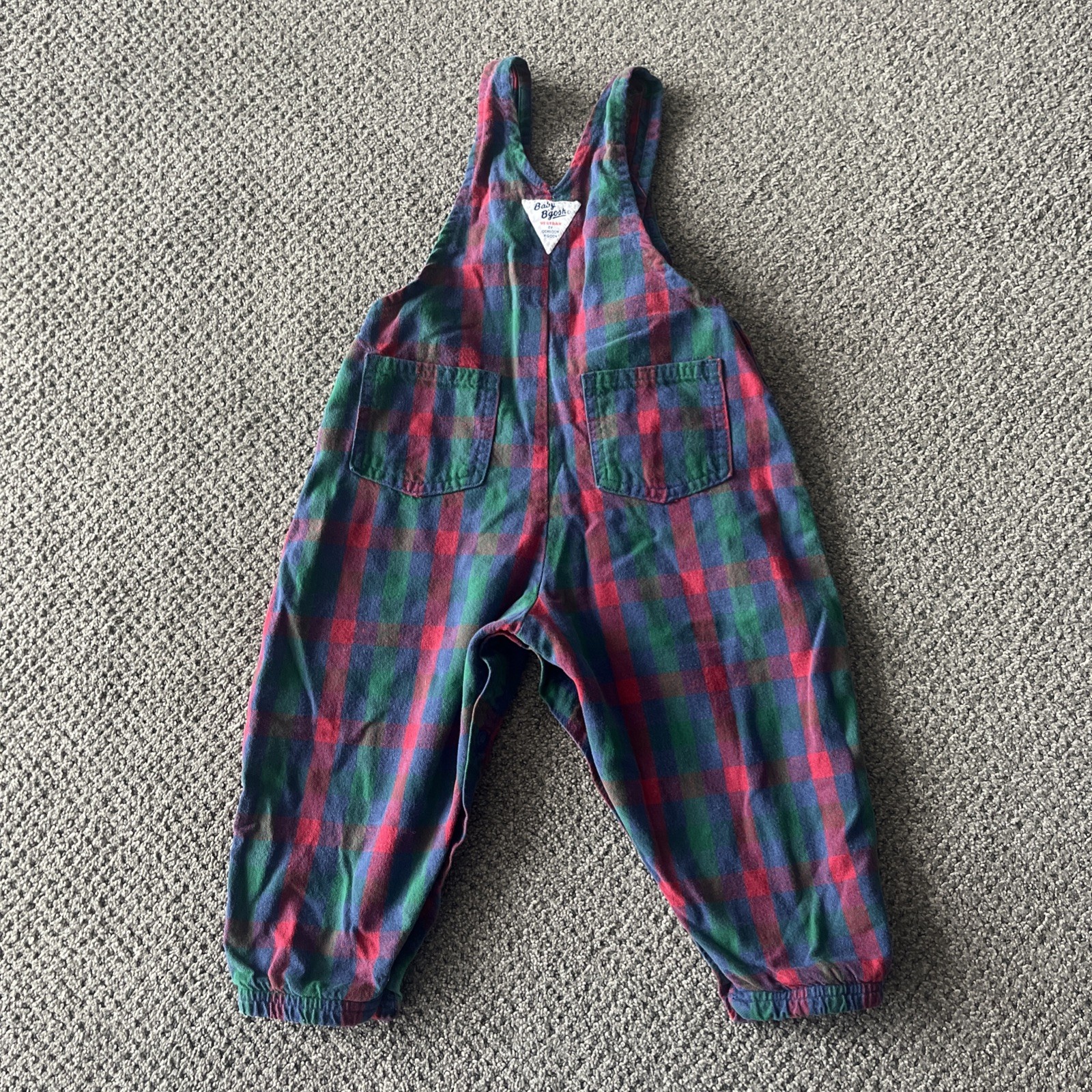 RARE Baby B’gosh Osh Kosh Flannel Overalls. 24 Months: Plaid. Toddler 80’s 90’s