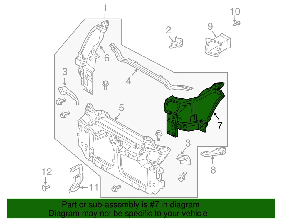 Panel lateral de soporte de radiador lateral izquierdo genuino Nissan 350Z - NUEVO OEM Foto 3 de 3