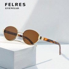 Women Metal Oval Retro Sunglasses Fashion Simple Outdoor Driving Shade Glasses