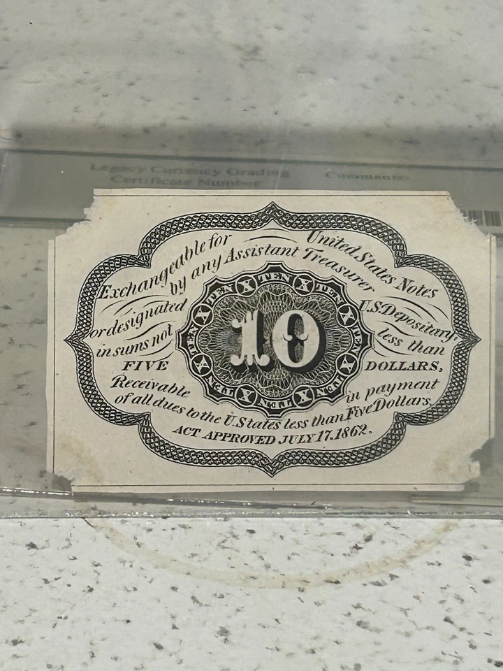 SASA First Issue 10c Fractional Front And Back Proof Notes Legacy Graded Xf40 - Image 4 of 4