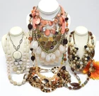 VINTAGE TO NOW FASHION/COSTUME JEWELRY NECKLACE LOT, ASSORTED TYPES & MATERIALS