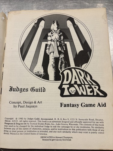 Judges Guild D&D Module Dark Tower (1st Ed, 1st) VG+ - Picture 4 of 8