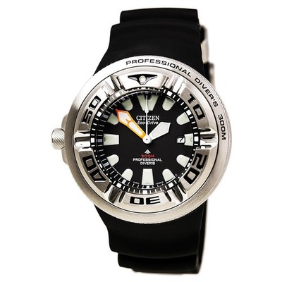 Citizen BJ8050-08E Men's Eco Drive Black Dial Black Strap Dive Watch