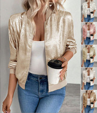 Giacca da baseball donna con cerniera manica lunga giacca leggera cappotti casual regalo