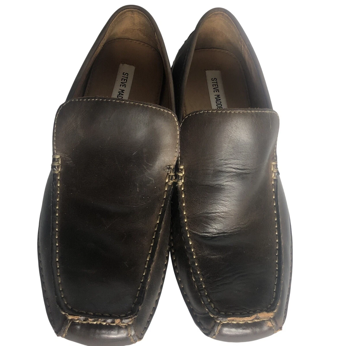 STEVE MADDEN Horse Bit Black Leather Moccasins Walking Shoes 10.5 LANDO Black Leather Lug Women main image 3