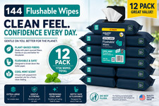 Extra Large Flushable Wet Wipes Cool Mint Scent