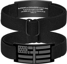 Bracelet for Boy Men American Flag Cross Bible Verse Bracelet Christmas gift