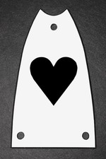 GUITAR TRUSS ROD COVER - Engraved Etched - Fit EPIPHONE Scoop - HEART Love White