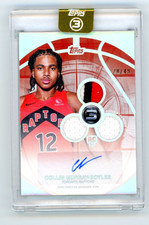 2025-26 Topps Three Collin Murray-Boyles Triple Patch Auto /49 RPA Auto