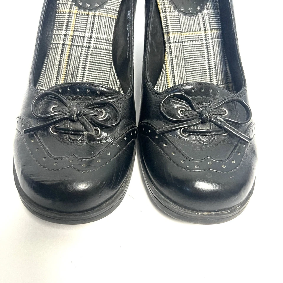 De colección Y2K Mudd Mary Jane DEREK Tacones Negros Zapatos de salón para mujer 9,5 M Preppy Bow Coquette Foto 3 de 4