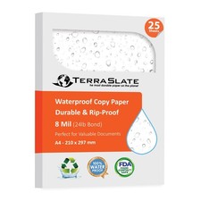 TerraSlate Waterproof  TearResistant Copier Paper 8 MIL, A4 210 x 297 mm, Wh...