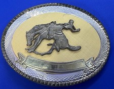 Saddle Bronc Horse Rider Bronco Busting Blank Trophy Award Western Belt Buckle