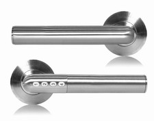 XFORT Smart Lock Door Handle, Lever On Rose, Bluetooth Door Handle