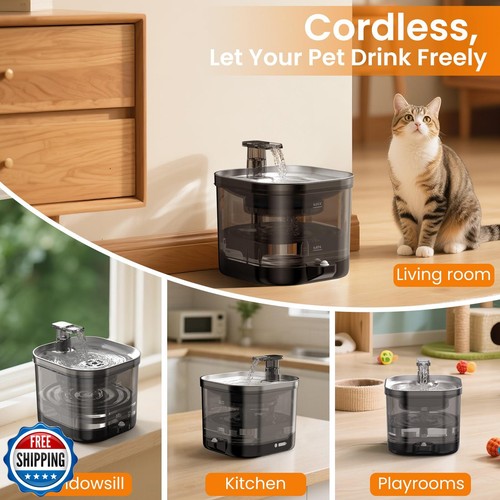 Accokids Wireless Cat Water Fountain Cordless with Detachable Tank, Battery O - Bild 2 von 5