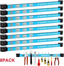 18" Magnetic Tool Holder Strip 8Packs Metal Magnet Tool Organizer Bar for Garage