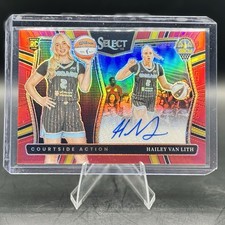 2025 Select WNBA Hailey Van Lith Rookie Courtside Action Autograph Red /99 Sky