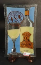 Peggy Karr Rectangular Wine Tray Glass Charcuterie Platter 10"