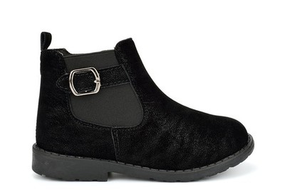 Mädchen Stiefel Stiefeletten Schulstiefel Mädchen Schulschuhe schwarz glänzend Wildleder Gr.