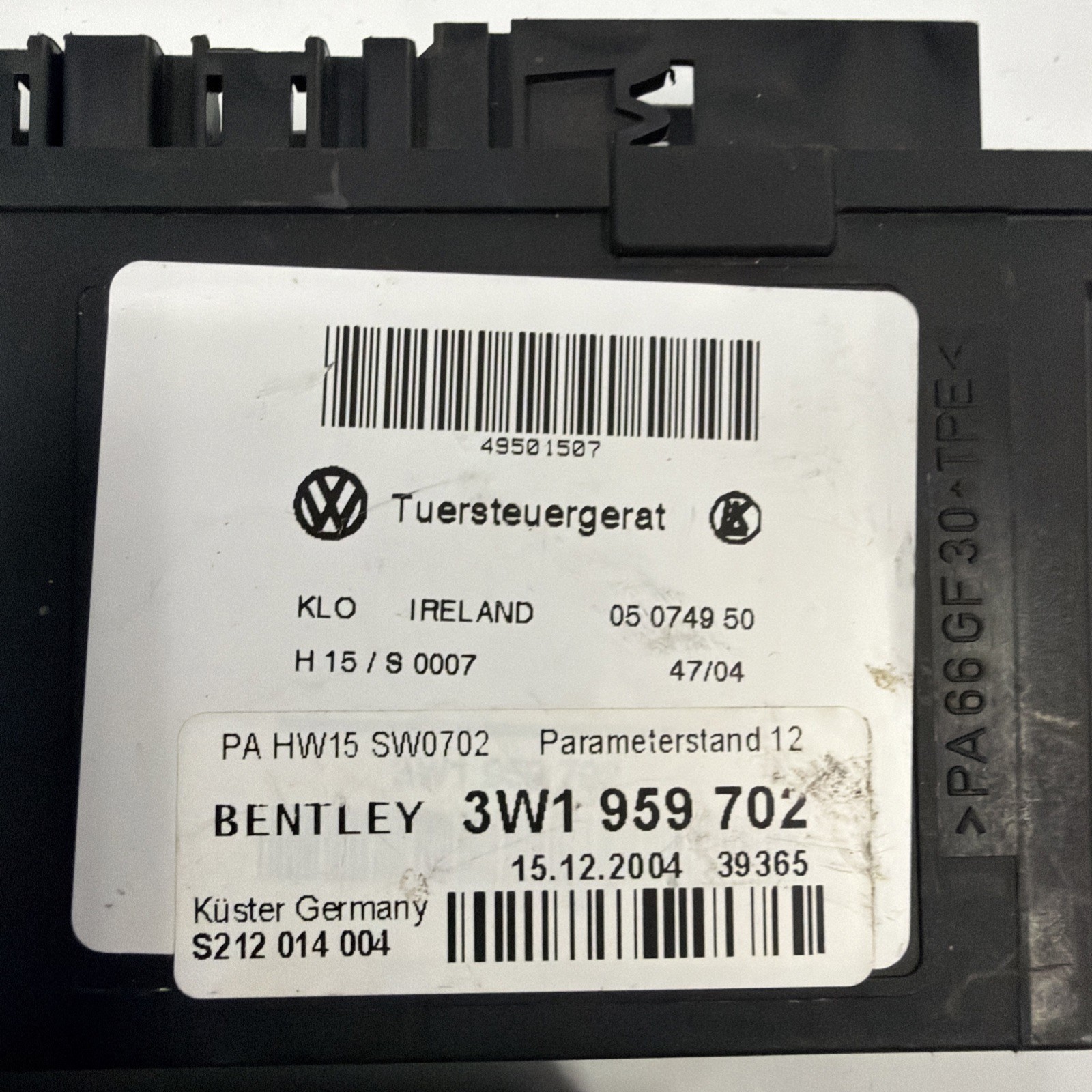 2005 Bentley Continental GT Coupe Right Passenger Door Window Motor 3W1959702