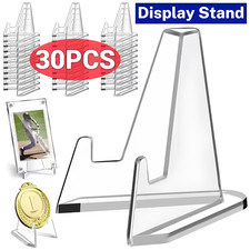 30PCS Clear Acrylic Coin Card Display Stand Easel Holders