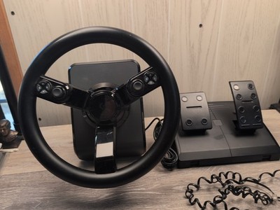Logitech Heavy Equipment Bundle Racing Wheel Pedals J-U0007 USB PC Sim Black