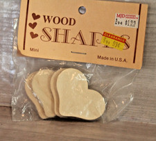 Wood Heart 2" Wooden Cut-Outs 4-pieces Mini Hearts Woodworking Crafts NEW
