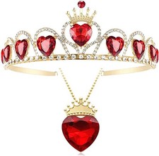 Descendants 5 Costume Red Heart Crown Descendants Fan Jewelry Gold Crown for