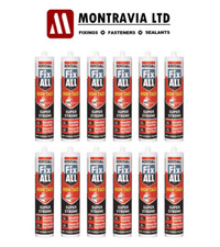 12 x Soudal Fix All High Tack Adhesive & Sealant White 290ml