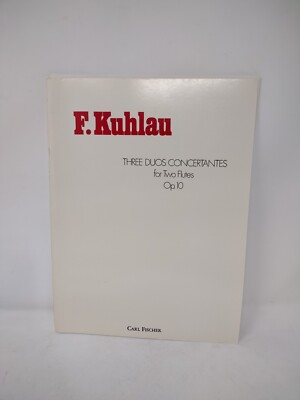 O2124 - THREE DUOS CONCERTANTES FOR TWO FLUTES OP.10 By F. Kuhlau **Excellent**