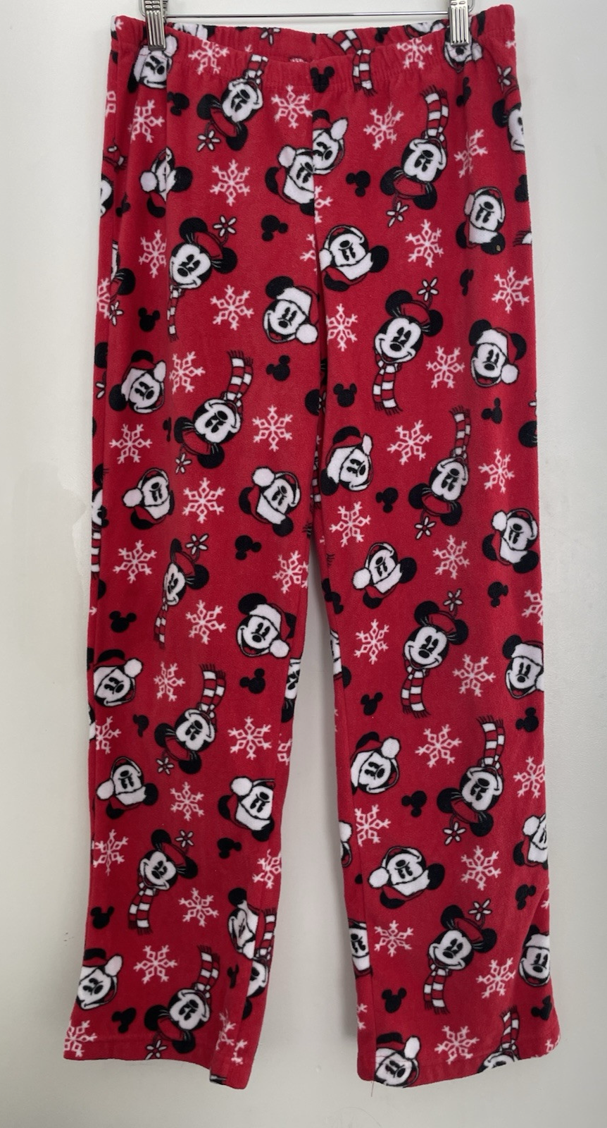 Disney Women's Red Fleece Mickey Minnie Mouse Christmas PJ Pants Cozy Holiday