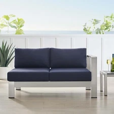 Modway Sunbrella® Fabric Aluminum Right-Arm Loveseat
