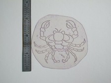 vtg 1960s 70s Tattoo Flash acetate stencil Cancer Crab signed ZOD1