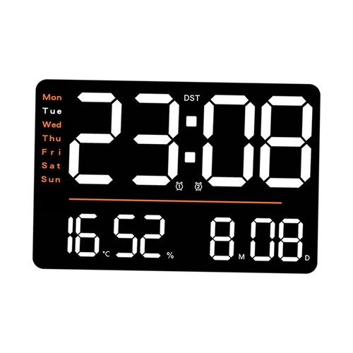Orologio da parete digitale con ampio display rettangolare con data per