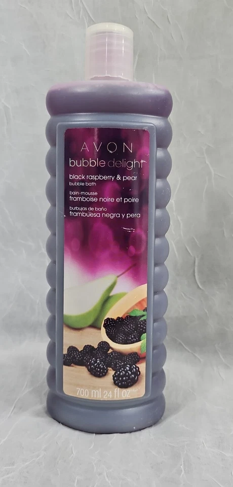 Avon Bubble Delight Black Raspberry & Pear Bubble Bath 24oz RARE! 2012 Sealed - Image 2 of 4