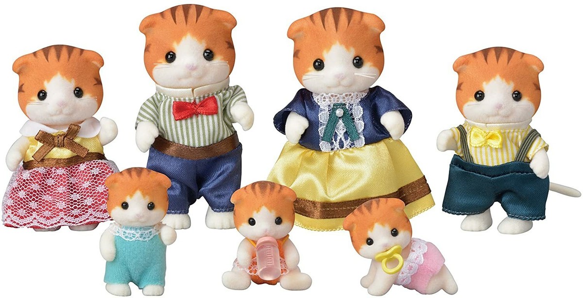 Sylvanian Families Calico Critters MAPLE CAT FAMILY Set